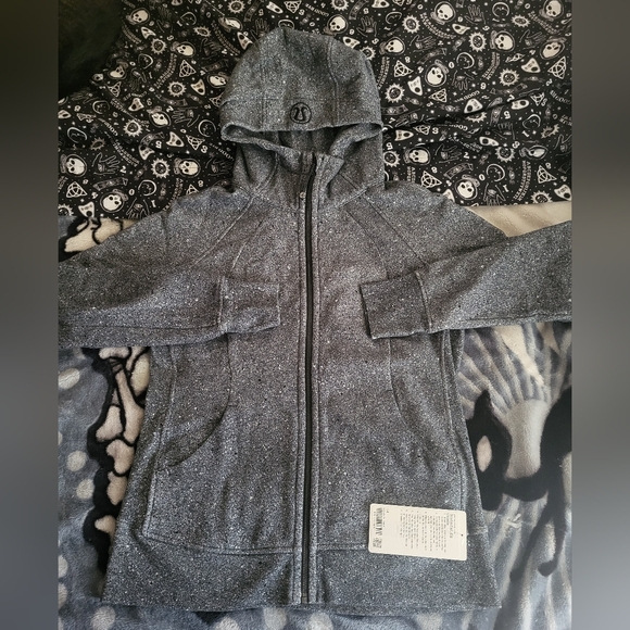 Lululemon scuba hoodie rare  speckled black, size 14. NWT. - Picture 8 of 12